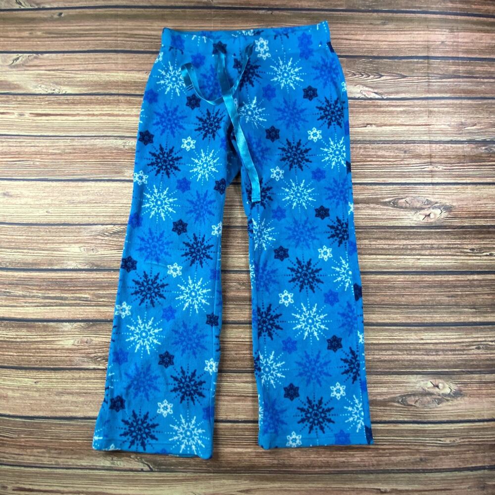 Old Navy Christmas Pajama Pants Womens S Blue Bear Snowflake Winter Lounge
